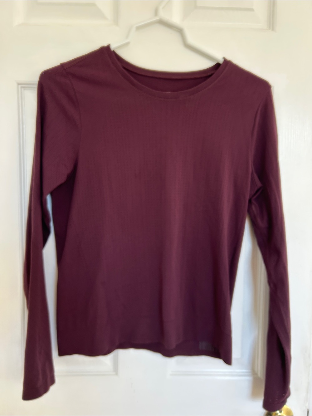 Athleta Women's Long-Sleeve Crewneck Top in Wine, medium